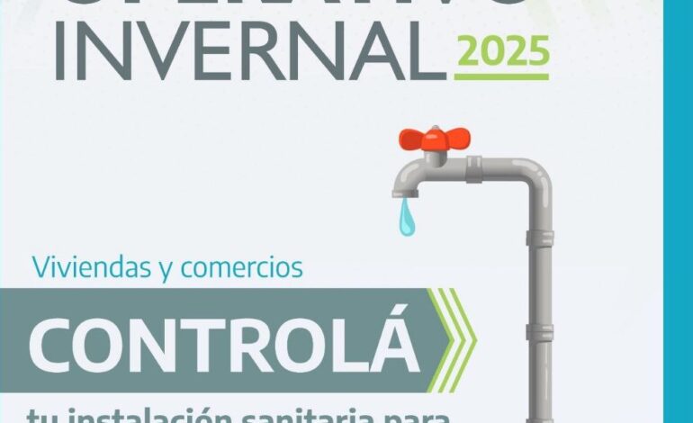 Río Grande: El municipio brinda recomendaciones para proteger las cañerías del congelamiento